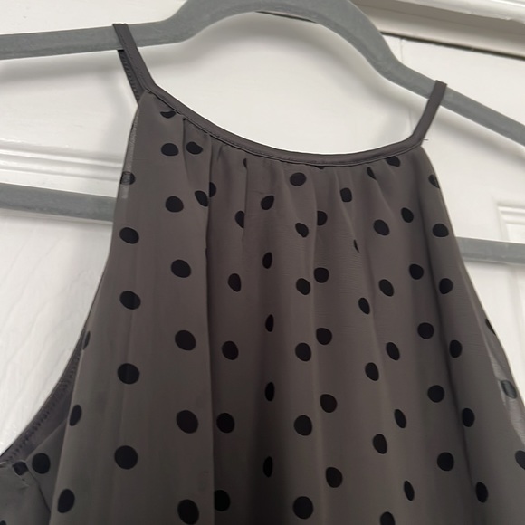 Express Polka Dot Print High Neck Tank Top - Picture 2 of 5